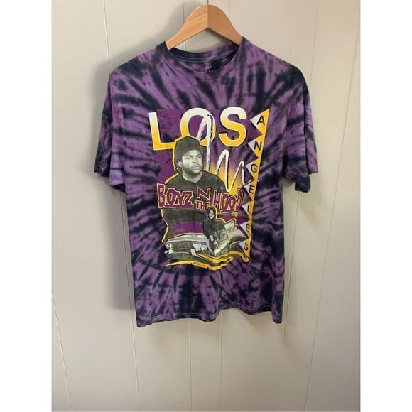 Boyz In The Hood Tie Dye T-Shirt Purple Ice Cube Rapper Movie Large - Picture 1 of 5